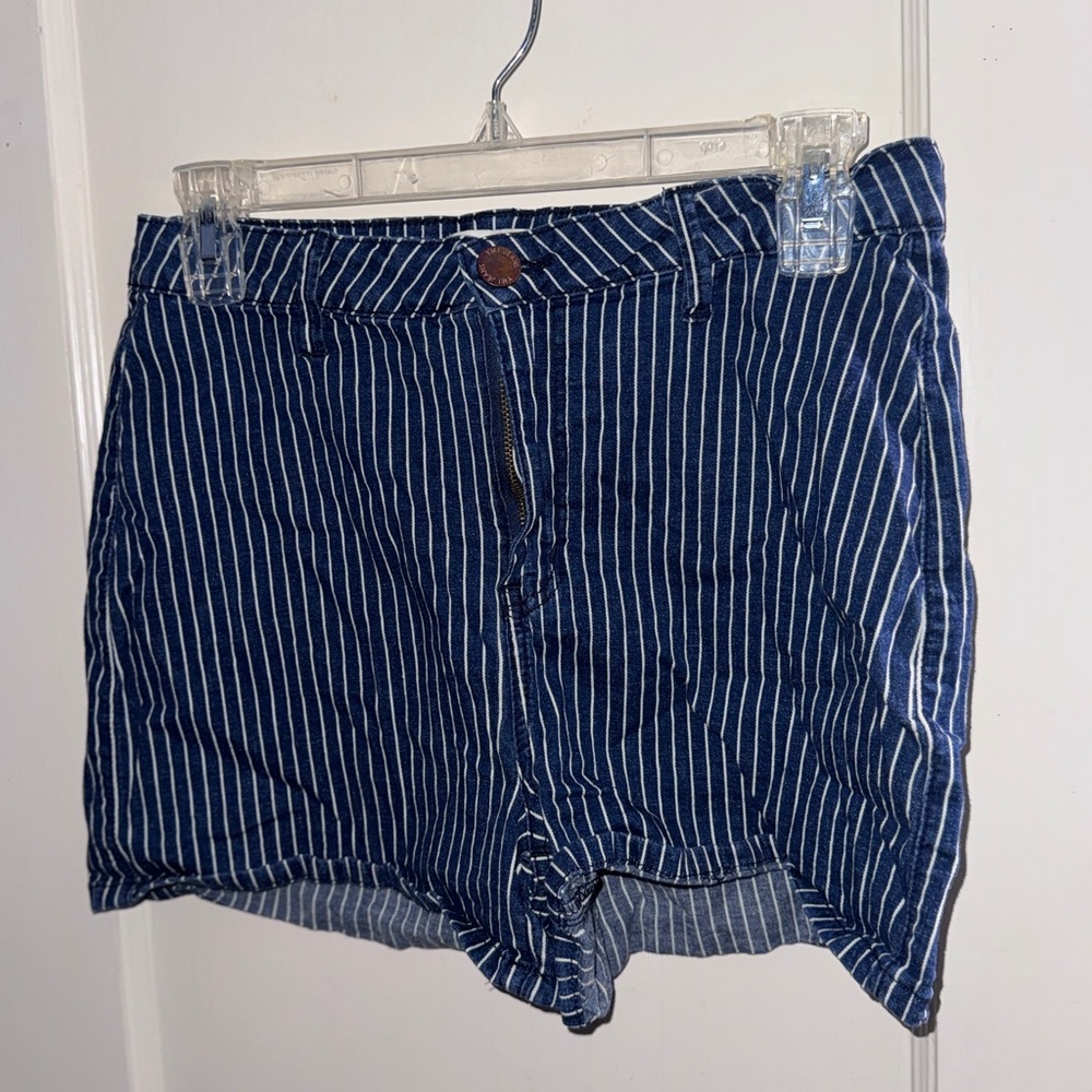 Striped Blue Women's YMI Jeans Shorts